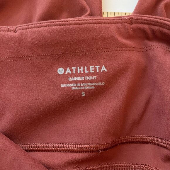 Athleta Rainer Tight Burnt Orange Zipper Leggings Workout Athletic Size Small - Picture 5 of 9